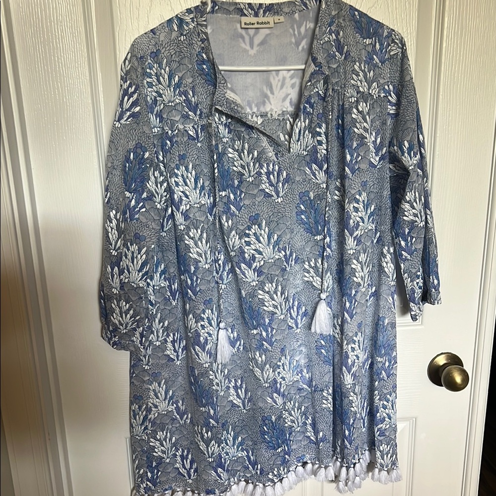 Roller Rabbit Blue and White Floral Tunic coverup